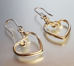 VTG 925 Heart Knot Earrings 1.5in Drop Sterling Silver 2g Lightweight Openwork