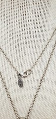American Eagle Silvertone 1.75″ multiple hearts within pendant necklace 32″ te01