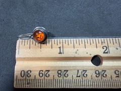 2.67g Vintage Sterling Silver 925 Round Orange Drop Dangle Earrings M
