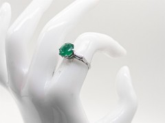 Vintage 1940s $10,000 3.50ct Round Colombian Emerald Diamond Platinum Ring