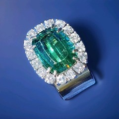EARTH MINED Sea foam Blue Green PARAIBA Tourmaline DIAMOND Designer Deco Ring