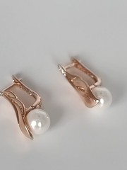 Vintage 1990-s 14 Ct Rolled Gold Pearls / Zircons Earrings – Hallmarked 585 RG