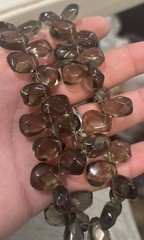 Vintage Gray Smoky Quartz Bead Necklace 17”