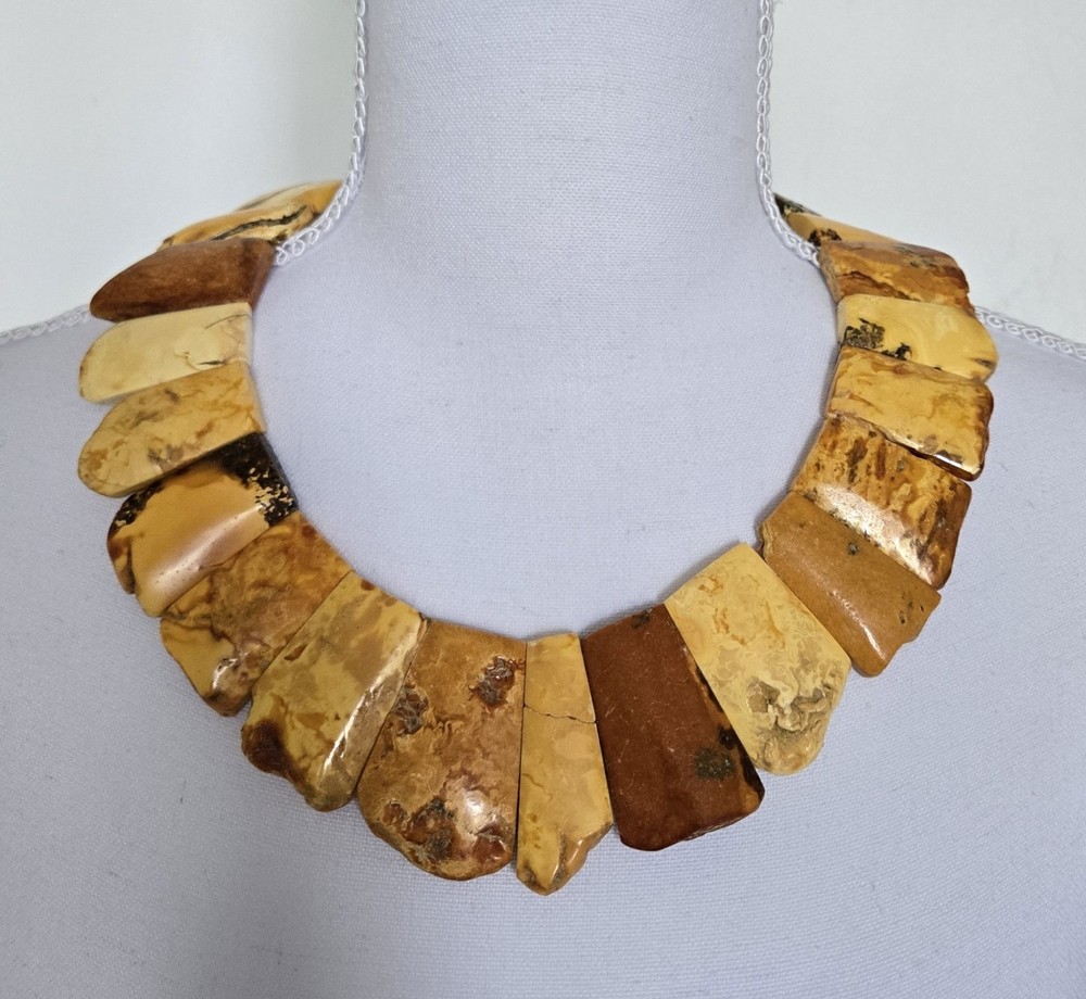 A one-of-a-kind amber necklace made in Estonia in the Amber House