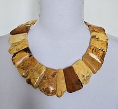 A one-of-a-kind amber necklace made in Estonia in the Amber House