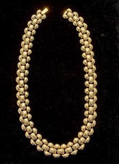Rare 1980s Napier Heavy Gold Plated 22 Inch Triple Row Runway Statement Necklace