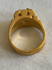 Vintage Ring 18kt H.G.E. with Clear Rhinestones Size 11 1/2”