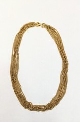 VINTAGE Classic Yellow Gold Tone Multi 6 Strand Chain 20″ Necklace