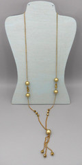 Vintage Beaded Necklace Chain Tassel Station 41″ Long Sautoir Granny Core 1970s