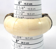 Bone/Horn Bracelet Camel/Cow with Brass Caps and Pin Closure Vintage