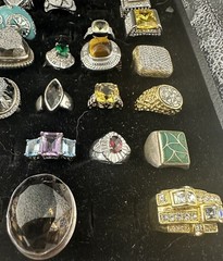 48 Vintage Rings Resellers Mixed Lot-amethyst,citrine ,CZ, Agate, 925 Silver