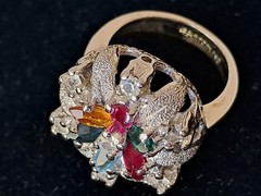 Antique Vintage Rhinestone Jewelry Mixed Lot Charms Brooches Sterling Ring AVON