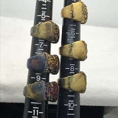 Vintage 18K HGE Plated Multi Color Crystals Unique Bold Look Ring varied sizes