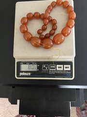 Antique Baltic Graduated Amber Beads Large Butterscotch Egg shaped. 80 Grams!