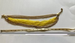 Vintage multi-strand beaded yellow and gold collar necklace