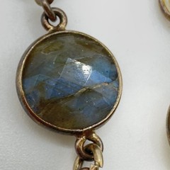 Dangle Gemstone Earrings Gold Over 925 Labradorite Smoky & Clear Quartz 2in Drop