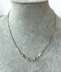 STUNNING!! unique wire VTG pearl Necklace Fairy Abstract Modernist Gold coquette