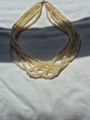 Vintage Six Strand Faux Pearl Necklace