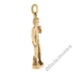 Vintage Collectible 18K Gold The Statue of David by Michaelangelo Charm Pendant