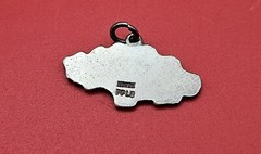Sterling Silver Map of NASSAU Bahamas Vintage Souvenir Charm Pendant