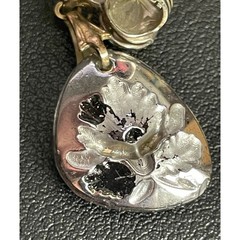 Vintage Intaglio Earrings Clip Ons Glass Floral Pink Iridescent Drop Dangle READ