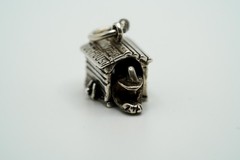 Antique Sterling Silver Movable Man in the DOG HOUSE Bracelet Charm 1.8cm N2