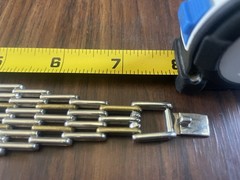 Vintage Taxco 925 Silver With Brass Accents Bracelet, Size 7.75, 72 Grams.