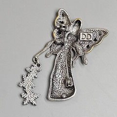 IMAGINE Winter Fairy Angel Pewter Rhinestone Brooch Pin DD Patricia Darling Dash