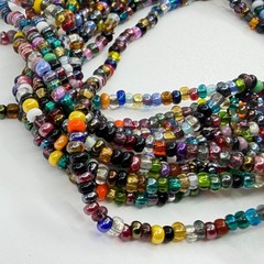 Boho Multi Strand Seed Bead Necklace & Bracelet Set Colorful Layering Festival