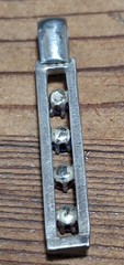Vintage Sterling Silver Family Birthstone Bar Pendant 4 Prong Set Stones 1.5″