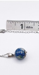 VTG 925 Sterling Silver Small 1/2″ Globe Necklace Earth World Pendant Marked KC