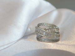 Sterling Silver 925 Multi Row Baguette CZ Highway Ross Simons Ring Size 6