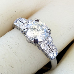 Original EARTH MINED DIAMOND Deco 2ct Engagement Ring Vintage PLATINUM Solitaire