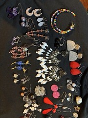 Vintage Multicolor Mixed Lot Earrings Collection Glass Plastic Metal