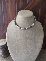 Ocean Jasper Beaded Necklace 16/18″ Polished Beads Smooth 6/10mm Multi Color Sz