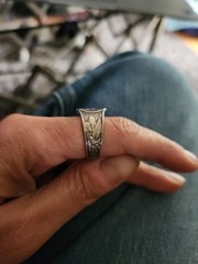 Vintage Sterling Silver American Eagle Spoon Ring 8.5