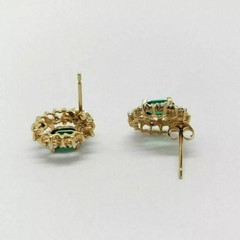 Oval Cut Lab Created Diamond Engagement Woman’s Earring 14K Yellow Gold Finish