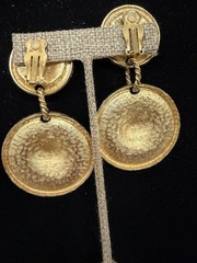 Vintage Anne Klein Couture Gold Tone Clip-On Earrings Runway Style Unsigned