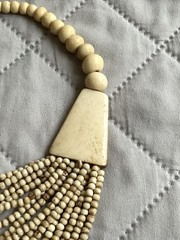 Vintage Necklace Multi-Strand Yak Bone from Nepal Handmade Ethnic Authentic