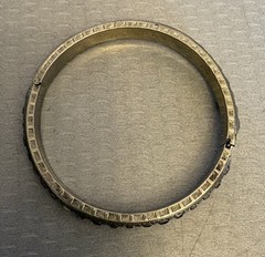 1920s Art Deco Rhinestone Hinged Bangle Signed ALLCO Square Cut Channel Set 7″