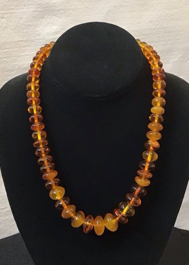 Vintage Baltic Amber Honey And Cognac Beaded Necklace