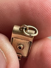 Vintage Solid 10k Gold Charm ~ Mechanical Antique Camera 2g ~ Estate Fresh!