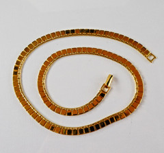 Vintage MONET Gold Tone Chain Flat Square Link 16.5″ Super Shiny Nice Quality