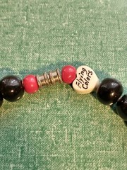 Vtg Flying Colors Rockabilly Pin-Up Red Cherries Black Dot Ceramic Bead Necklace