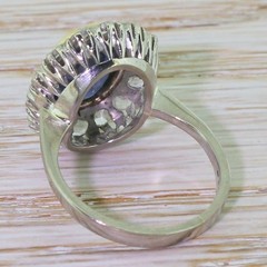 Art Deco Antique Vintage 4.50 Ct Natural Sapphire Engagement Ring 925 Silver