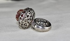 Certified Antique Pink Tourmaline 1.75 Ct Natural Diamond Sterling Silver Ring