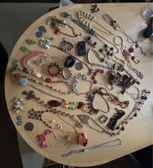 100 Costume Jewelry Lot Statement Necklaces Bracelets Earrings Boho Vtg Styles