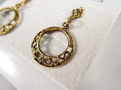 Vintage NOS Gold Tone Dangling Open Circle Pierced Post Earrings #836