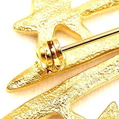 Vtg Casual Corner Gold Tone Brooch Pin LG Shooting Stars Comet Rare 1980s R