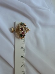 1947 Coro Pegasus Fruit Flower Basket Urn Pin Brooch Rhinestones